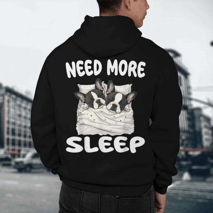 Cute Boston Terrier Need More Sleep Pajamas Nightgown Men's Hoodie Back Print, novelty gifts, funny gifts