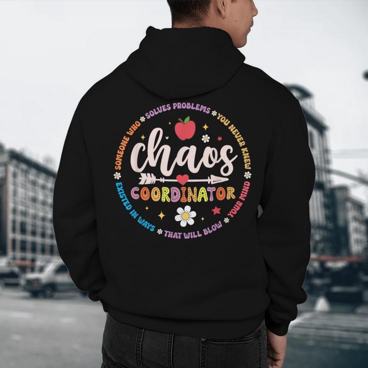 Cute Chaos Coordinator Teacher First Day Of School Men's Hoodie Back Print, novelty gifts, funny gifts