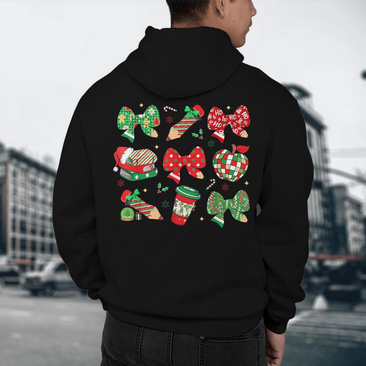 Cute Coquette Pencil Bow Christmas School Teacher Student Men's Hoodie Back Print, novelty gifts, funny gifts Cute Coquette Pencil Bow Christmas School Teacher Student Men's Hoodie Back Print, novelty gifts, funny gifts