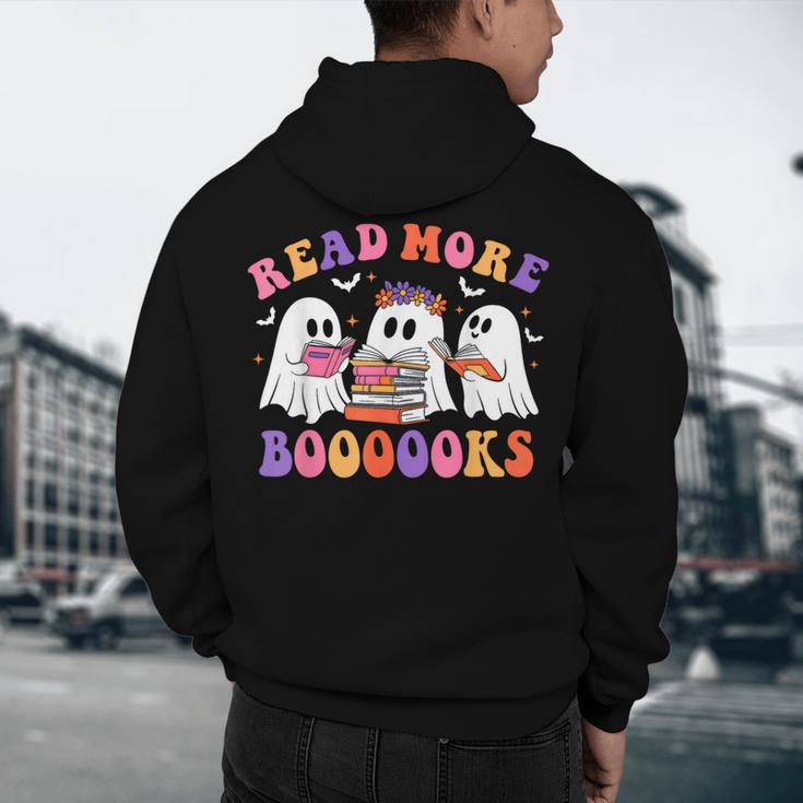 Cute Ghost Read More Books Lover Teacher Halloween Costume Men's Hoodie Back Print, novelty gifts, funny gifts