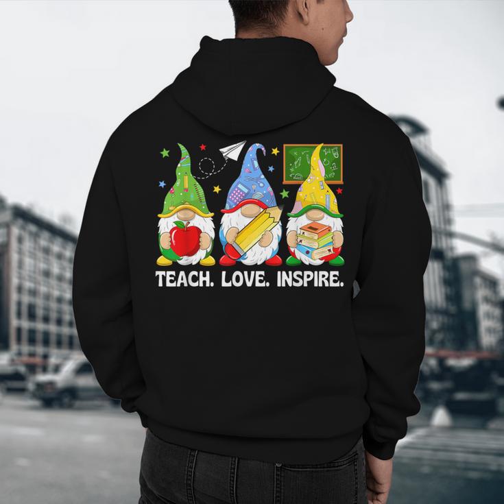 Cute Gnomes Teach Love And Inspire Back To School Teacher Men's Hoodie Back Print, novelty gifts, funny gifts Cute Gnomes Teach Love And Inspire Back To School Teacher Men's Hoodie Back Print, novelty gifts, funny gifts