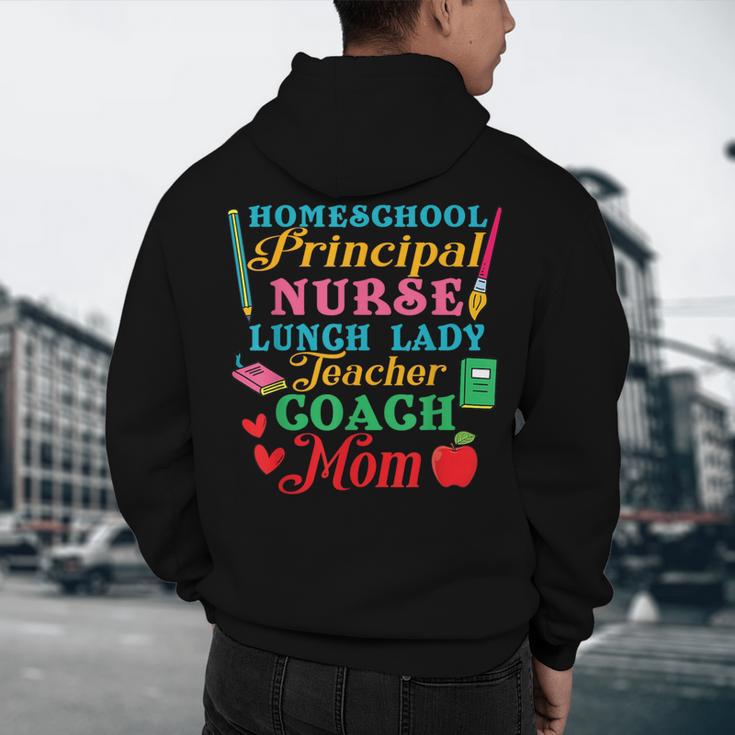 Cute Principal Nurse Lunch Lady Teacher Coach Homeschool Mom Men's Hoodie Back Print, novelty gifts, funny gifts