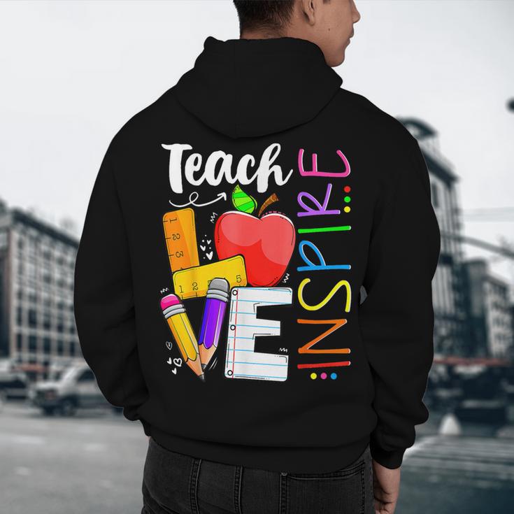 Cute Teach Love And Inspire Men Women Teacher Men's Hoodie Back Print, novelty gifts, funny gifts Cute Teach Love And Inspire Men Women Teacher Men's Hoodie Back Print, novelty gifts, funny gifts