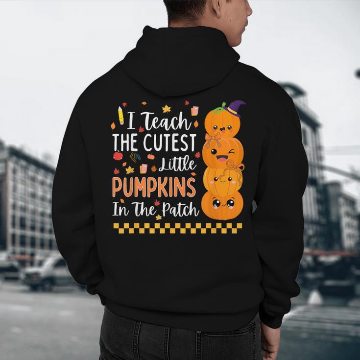Cute Teacher Halloween For Women Men Teacher Pumpkin Men's Hoodie Back Print, novelty gifts, funny gifts