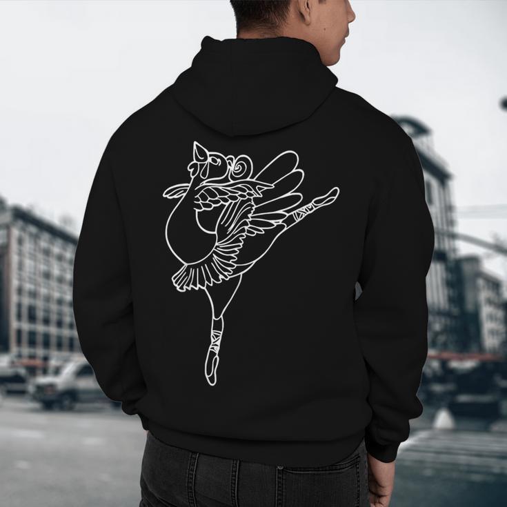 Dancing Turkey Happy Thanksgiving Day Ballet Dance Teacher Men's Hoodie Back Print, novelty gifts, funny gifts