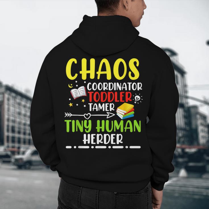 Daycare Teacher School Chaos Coordinator Toddler Tamer For Men Women Kids Men's Hoodie Back Print, novelty gifts, funny gifts Daycare Teacher School Chaos Coordinator Toddler Tamer For Men Women Kids Men's Hoodie Back Print, novelty gifts, funny gifts