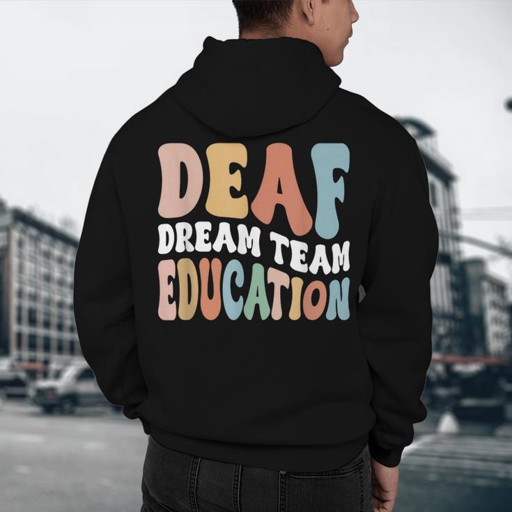 Deaf Dream Team Education Deaf Education Teacher Men's Hoodie Back Print, novelty gifts, funny gifts