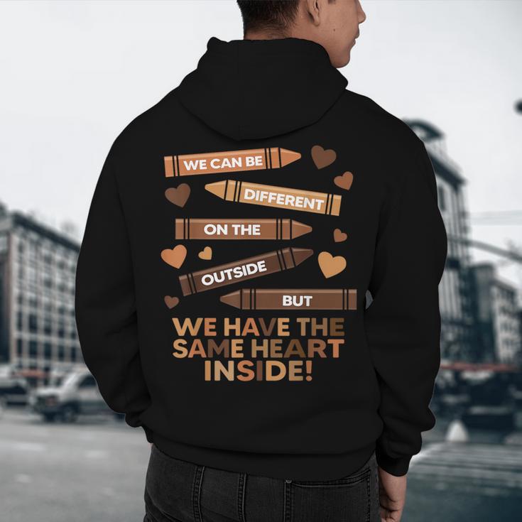We Can Be Different On The Outside Melanin Teacher Men Women Kids Men's Hoodie Back Print, novelty gifts, funny gifts