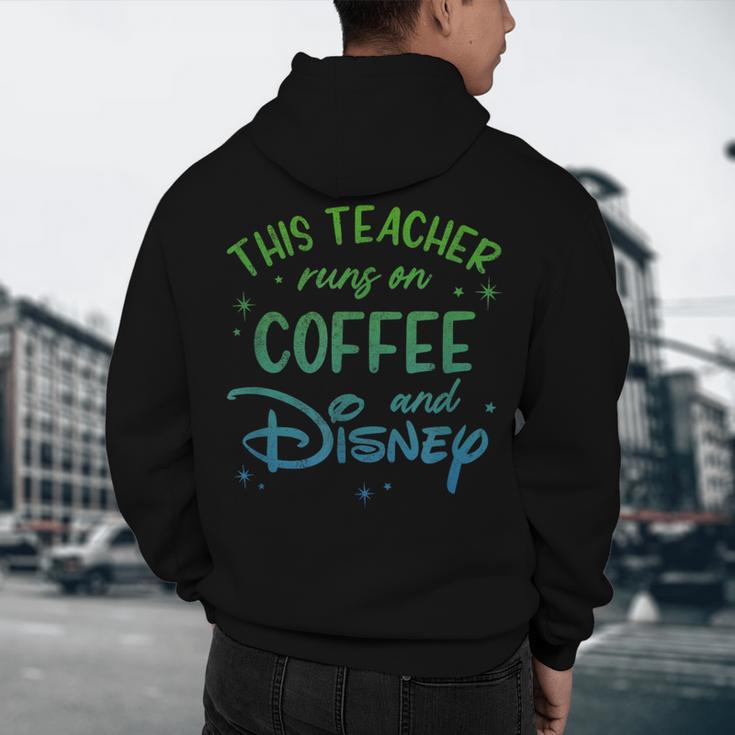 Disney This Teacher Runs On Coffee And Disney Gradient Logo Men's Hoodie Back Print, novelty gifts, funny gifts Disney This Teacher Runs On Coffee And Disney Gradient Logo Men's Hoodie Back Print, novelty gifts, funny gifts