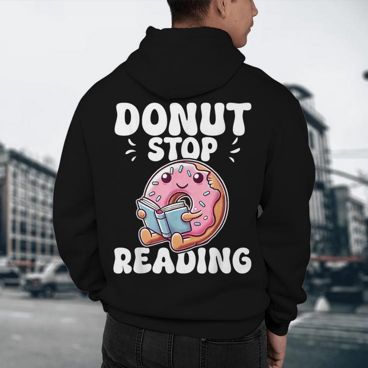 Donut Stop Reading Kawaii Teacher Preschool Kindergarten Men's Hoodie Back Print, novelty gifts, funny gifts