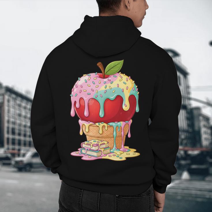 Dripping Apple Ice Cream Cone Cute Teacher Appreciation Men's Hoodie Back Print, novelty gifts, funny gifts Dripping Apple Ice Cream Cone Cute Teacher Appreciation Men's Hoodie Back Print, novelty gifts, funny gifts
