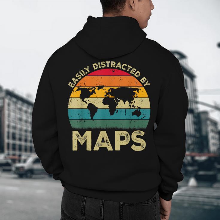 Easily Distracted By Maps Geography Teacher Men's Hoodie Back Print, novelty gifts, funny gifts Easily Distracted By Maps Geography Teacher Men's Hoodie Back Print, novelty gifts, funny gifts
