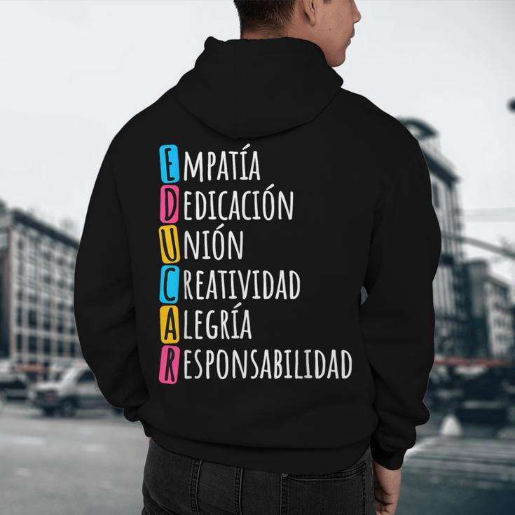 Educar Bilingual Spanish Teacher Men's Hoodie Back Print, novelty gifts, funny gifts Educar Bilingual Spanish Teacher Men's Hoodie Back Print, novelty gifts, funny gifts
