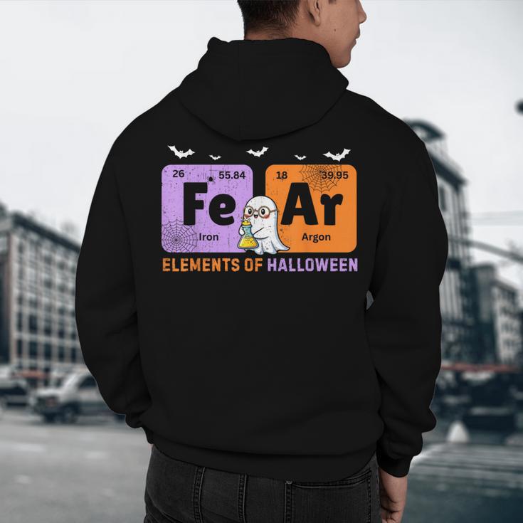Elements Of Halloween Fear Periodically Chemistry Teacher Men's Hoodie Back Print, novelty gifts, funny gifts