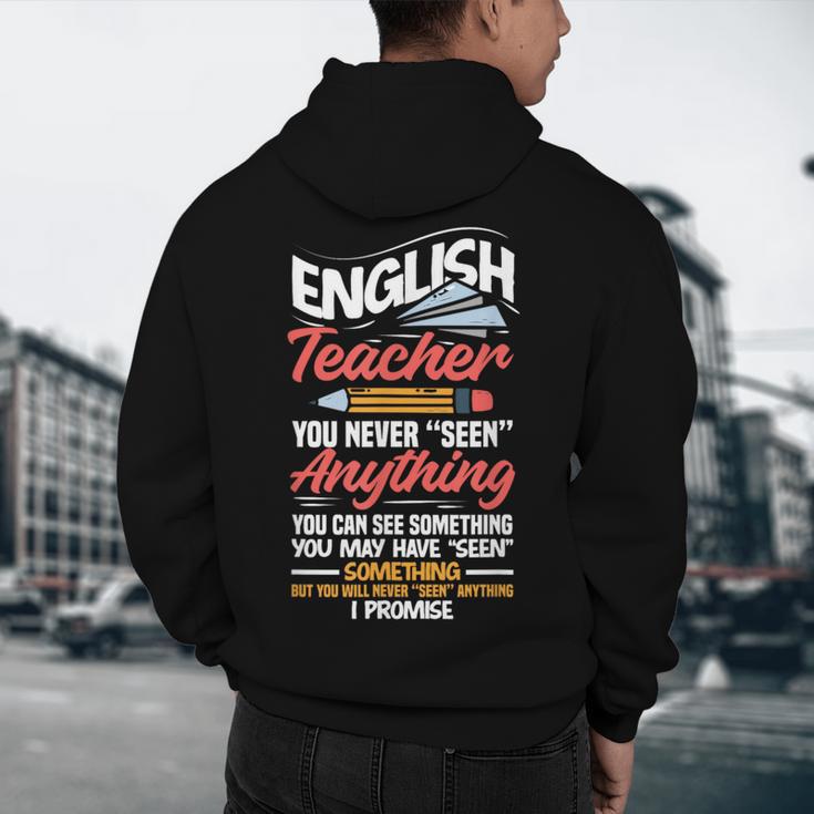 English Teacher Men's Hoodie Back Print, novelty gifts, funny gifts