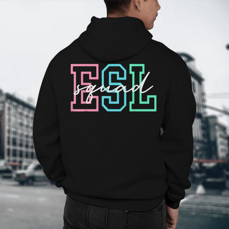 ESL Squad Teacher English As A Second Language Men's Hoodie Back Print, novelty gifts, funny gifts