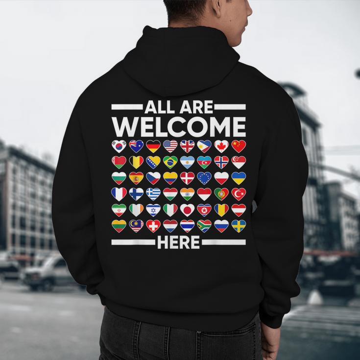 ESL Teacher All Are Welcome Here For Worlds Virtual Teachers Men's Hoodie Back Print, novelty gifts, funny gifts