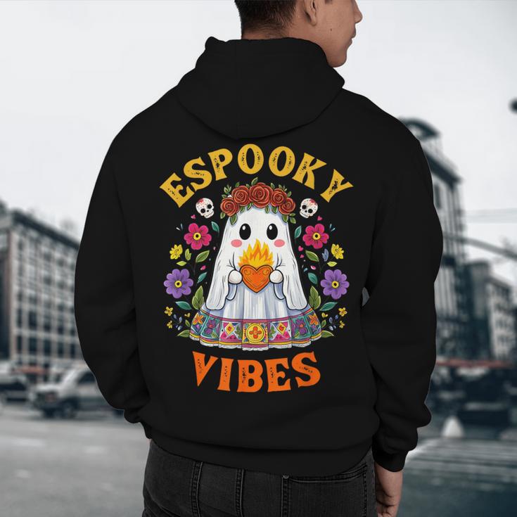 Espooky Vibes Spanish Mexican Halloween Ghost Teachers Men's Hoodie Back Print, novelty gifts, funny gifts