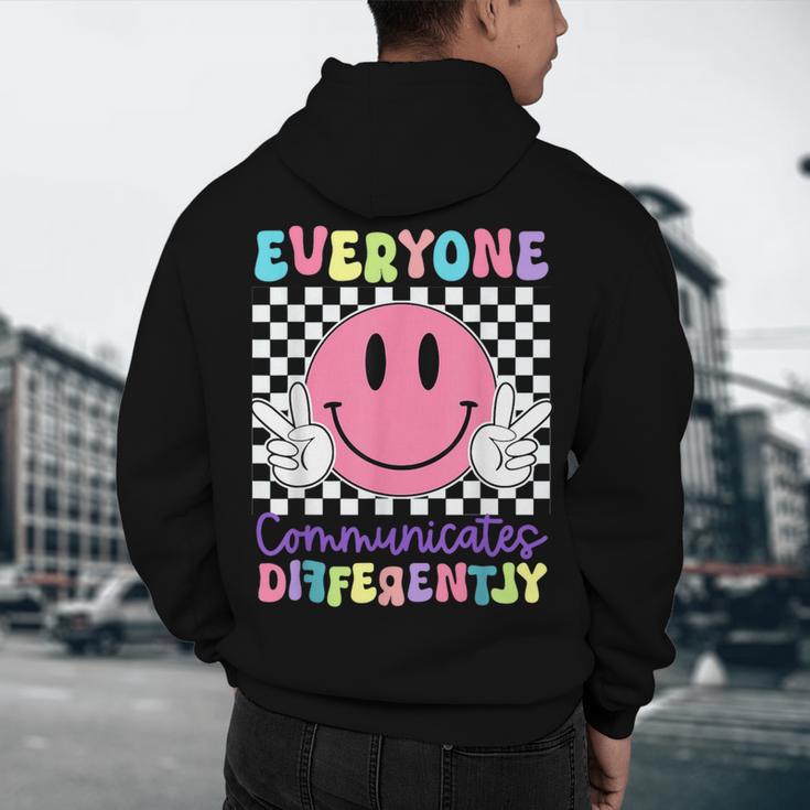 Everyone Communicates Differently Autism Awareness Teacher Men's Hoodie Back Print, novelty gifts, funny gifts Everyone Communicates Differently Autism Awareness Teacher Men's Hoodie Back Print, novelty gifts, funny gifts