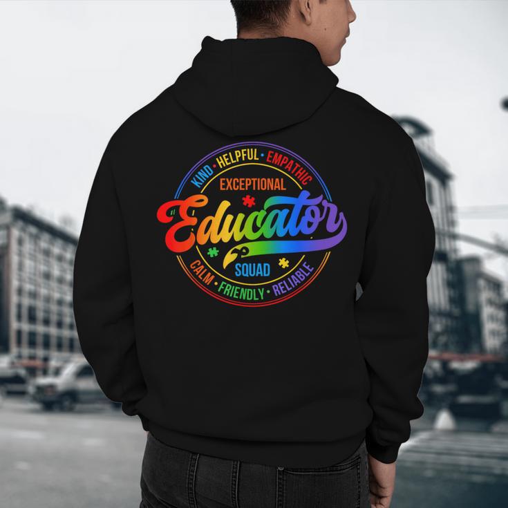 Exceptional Educator Squad Special Education Teacher Autism Men's Hoodie Back Print, novelty gifts, funny gifts