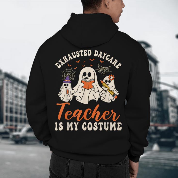 Exhausted Daycare Teacher Is My Costume Halloween Ghost Fun For Men Women Men's Hoodie Back Print, novelty gifts, funny gifts