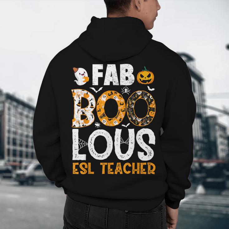 Faboolous ESL ESOL Teacher Spooky Teacher Halloween Costume For Men Women Men's Hoodie Back Print, novelty gifts, funny gifts