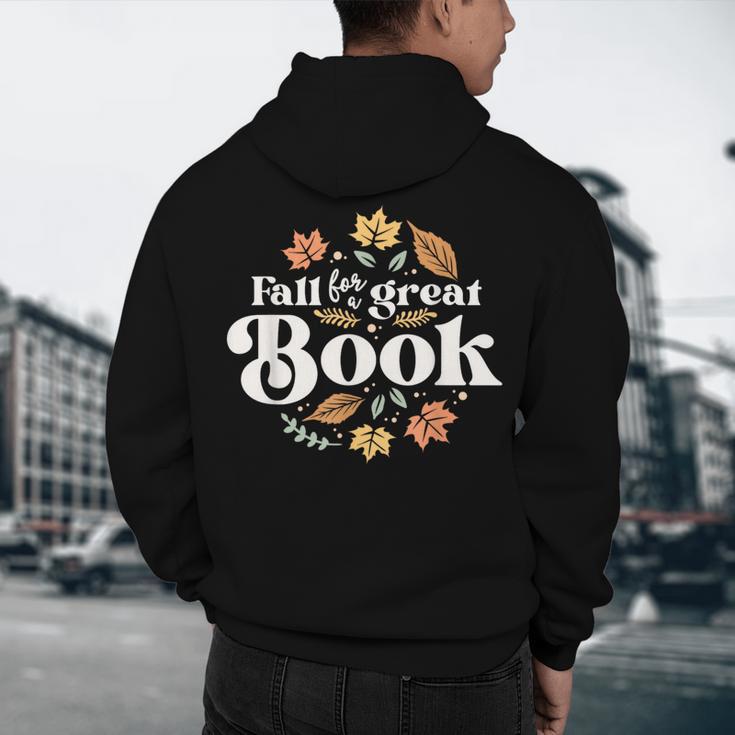 Fall For A Great Book Reading Librarian Autumn Teacher Men's Hoodie Back Print, novelty gifts, funny gifts