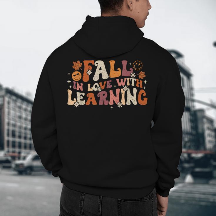 Fall In Love With Learning Autum Thanksgiving Teacher Kids Men's Hoodie Back Print, novelty gifts, funny gifts