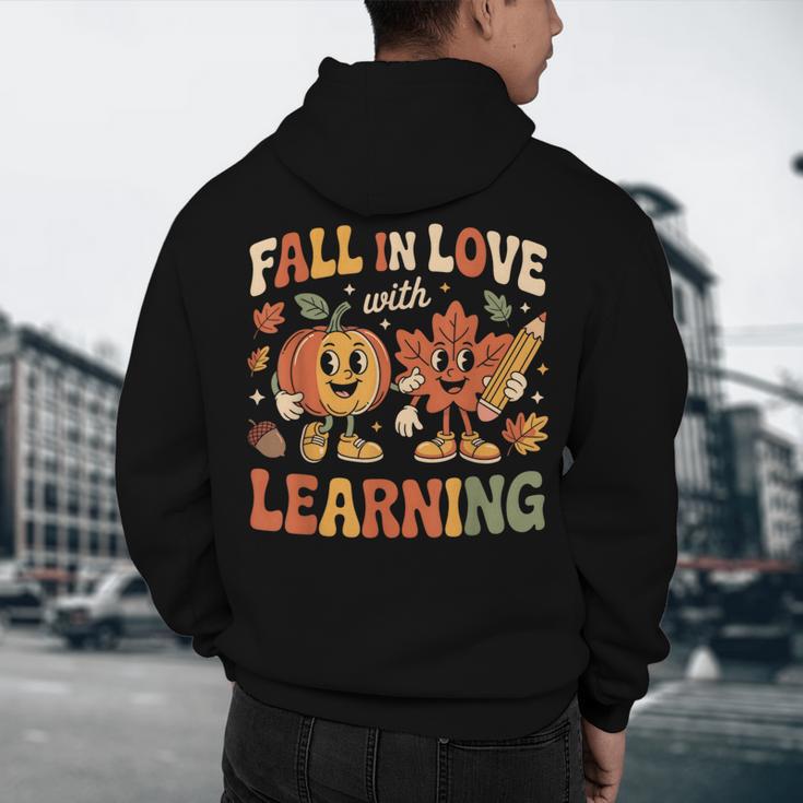 Fall In Love With Learning Retro Autumn Thanksgiving Teacher Men's Hoodie Back Print, novelty gifts, funny gifts Fall In Love With Learning Retro Autumn Thanksgiving Teacher Men's Hoodie Back Print, novelty gifts, funny gifts