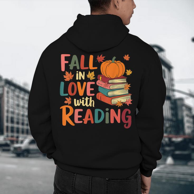 Fall In Love With Reading Autumn Thanksgiving Shirt Teacher Men's Hoodie Back Print, novelty gifts, funny gifts
