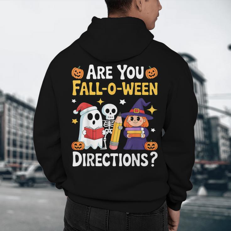 Are You Fall O Ween Directions Halloween Teacher Ghost Men's Hoodie Back Print, novelty gifts, funny gifts