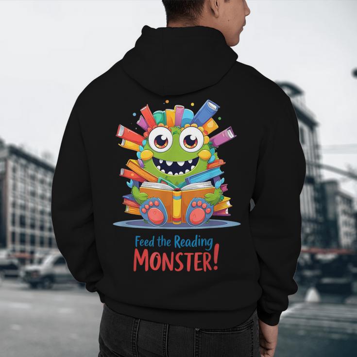 Feed The Reading Monster Halloween Teacher Men's Hoodie Back Print, novelty gifts, funny gifts Feed The Reading Monster Halloween Teacher Men's Hoodie Back Print, novelty gifts, funny gifts