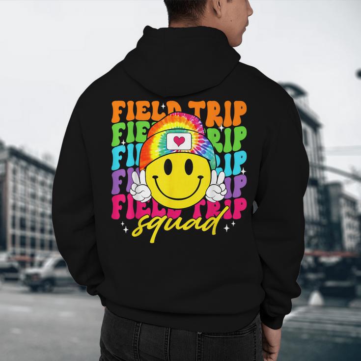 Field Trip Squad Groovy Field Day Smile Face Teacher Tie Dye Men's Hoodie Back Print, novelty gifts, funny gifts Field Trip Squad Groovy Field Day Smile Face Teacher Tie Dye Men's Hoodie Back Print, novelty gifts, funny gifts