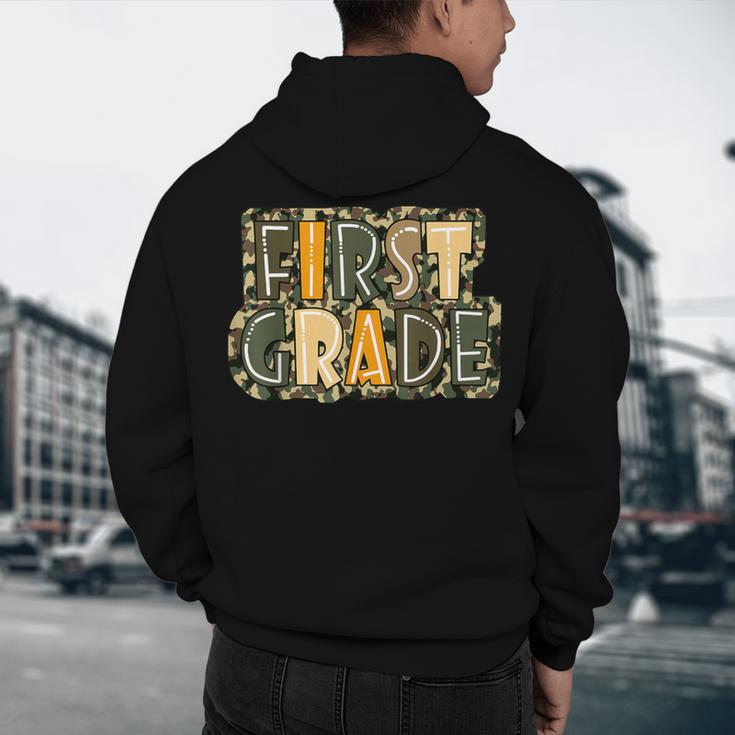First 1St Grade Camo Camouflage Boy Teacher Back To School Men's Hoodie Back Print, novelty gifts, funny gifts First 1St Grade Camo Camouflage Boy Teacher Back To School Men's Hoodie Back Print, novelty gifts, funny gifts