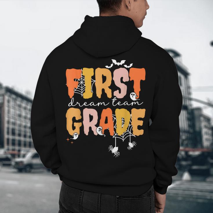 First Grade Dream Retro Team Fall Halloween Spooky Teachers Men's Hoodie Back Print, novelty gifts, funny gifts First Grade Dream Retro Team Fall Halloween Spooky Teachers Men's Hoodie Back Print, novelty gifts, funny gifts