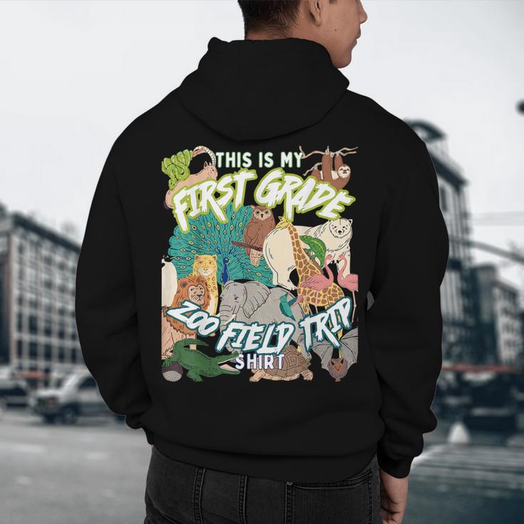 First Grade Zoo Field Trip Matching Student Teacher Class Men's Hoodie Back Print, novelty gifts, funny gifts