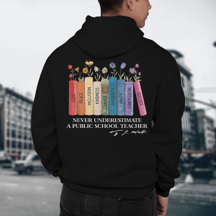 Floral Books Never Underestimate A Public School Teacher Men's Hoodie Back Print, novelty gifts, funny gifts Floral Books Never Underestimate A Public School Teacher Men's Hoodie Back Print, novelty gifts, funny gifts