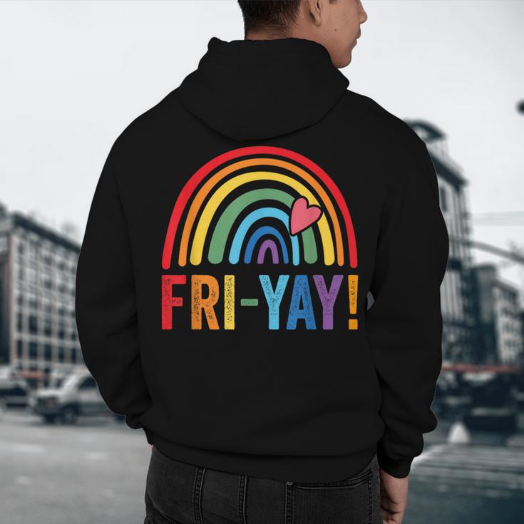 Fri-Yay Friyay Rainbow Colors Teacher Childrens Fun Designs Men's Hoodie Back Print, novelty gifts, funny gifts Fri-Yay Friyay Rainbow Colors Teacher Childrens Fun Designs Men's Hoodie Back Print, novelty gifts, funny gifts