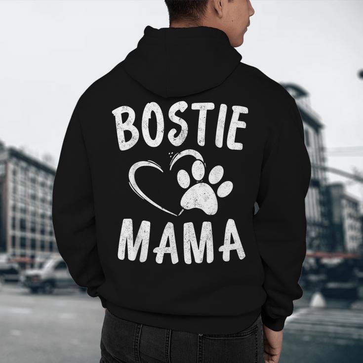 Fun Bostie Mama Dog Lover Apparel Boston Terrier Mom Men's Hoodie Back Print, novelty gifts, funny gifts