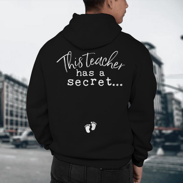 Fun Pregnant Teacher Announcement Idea- Footprints On Tummy Men's Hoodie Back Print, novelty gifts, funny gifts Fun Pregnant Teacher Announcement Idea- Footprints On Tummy Men's Hoodie Back Print, novelty gifts, funny gifts