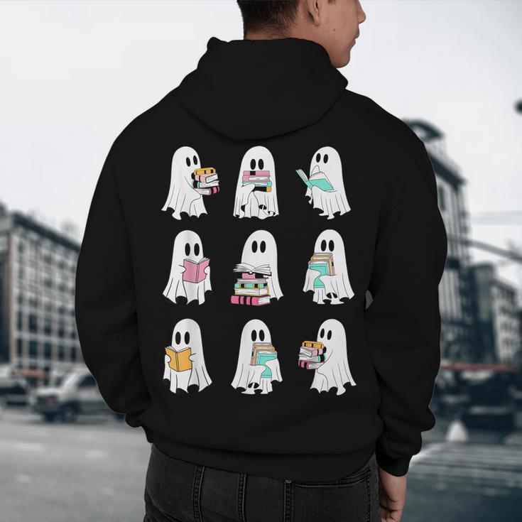 Ghost Reading Books Spooky Librarian Teacher Women Men's Hoodie Back Print, novelty gifts, funny gifts Ghost Reading Books Spooky Librarian Teacher Women Men's Hoodie Back Print, novelty gifts, funny gifts