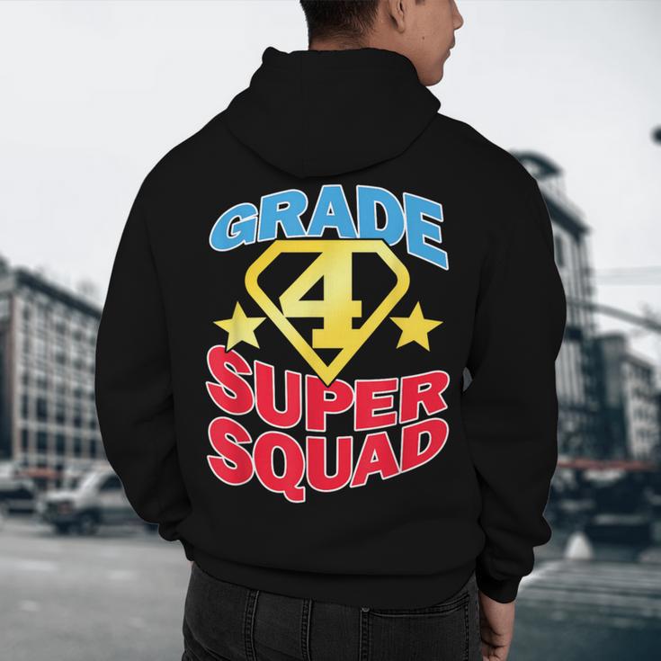 Grade 4 Super Squad Superhero Teacher Team Men's Hoodie Back Print, novelty gifts, funny gifts