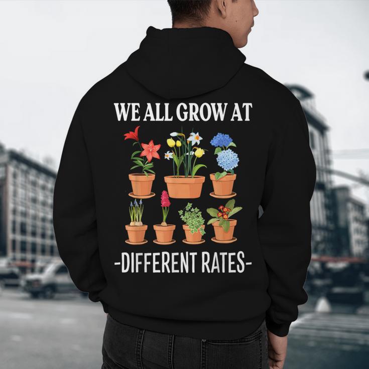 We All Grow At Different Rates Back To School Teacher Men's Hoodie Back Print, novelty gifts, funny gifts