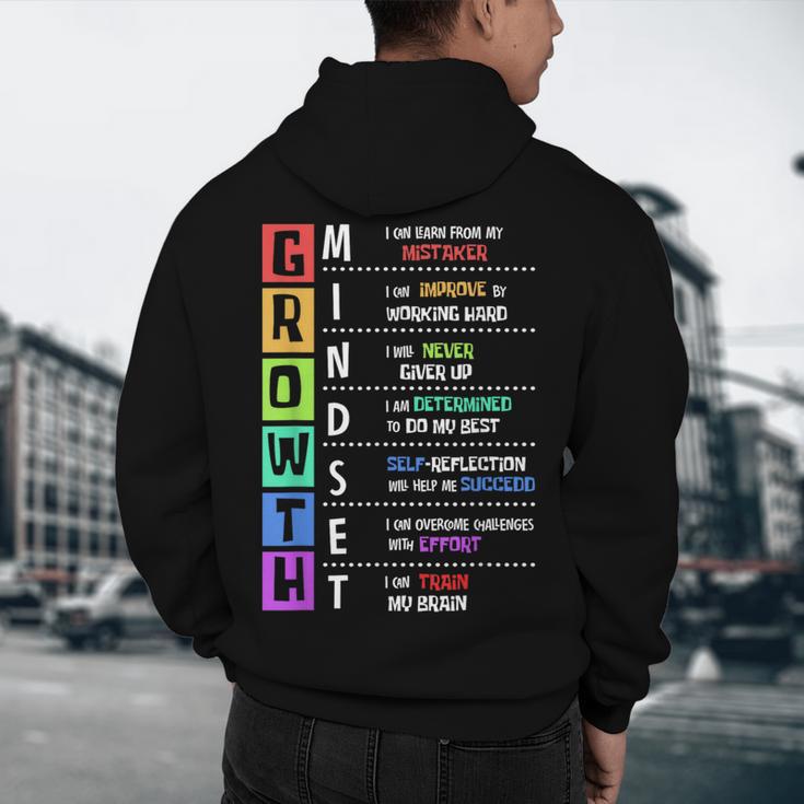 Growth Mindset Positive Motivational Classroom Teacher Learn Men's Hoodie Back Print, novelty gifts, funny gifts