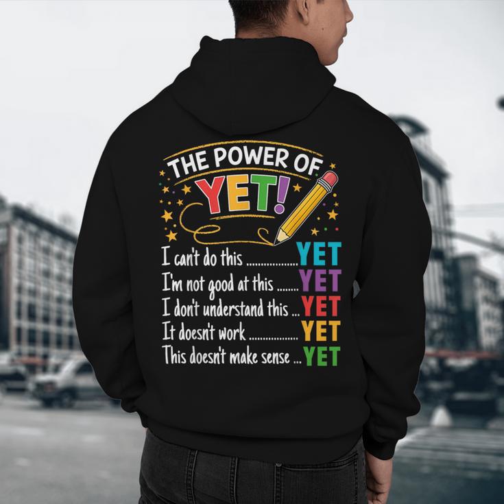 Growth Mindset Teacher Power Of Yet Inspirational Men's Hoodie Back Print, novelty gifts, funny gifts