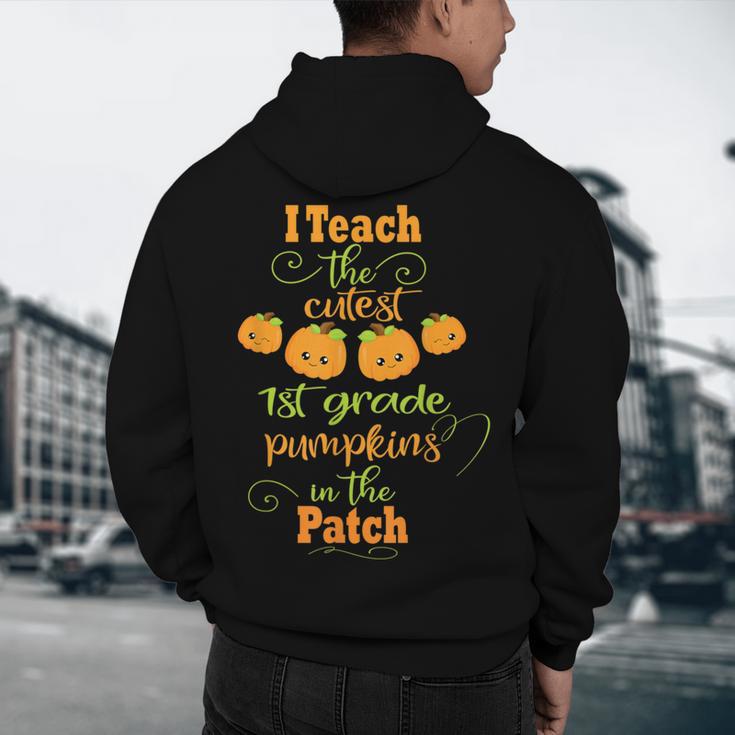 Halloween Cutest Pumpkins First Grade Teacher Men's Hoodie Back Print, novelty gifts, funny gifts Halloween Cutest Pumpkins First Grade Teacher Men's Hoodie Back Print, novelty gifts, funny gifts