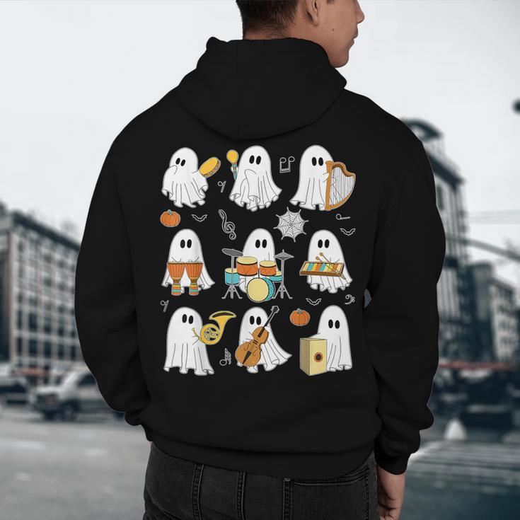Halloween Ghost Music Teacher Playing Instruments Men's Hoodie Back Print, novelty gifts, funny gifts Halloween Ghost Music Teacher Playing Instruments Men's Hoodie Back Print, novelty gifts, funny gifts