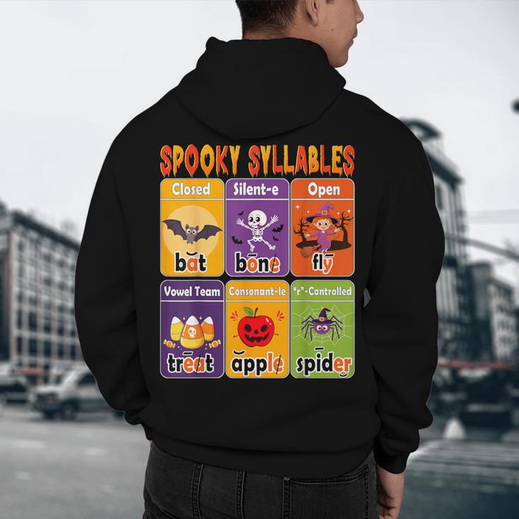 Halloween Spooky Syllable Types Teacher Educational Men's Hoodie Back Print, novelty gifts, funny gifts