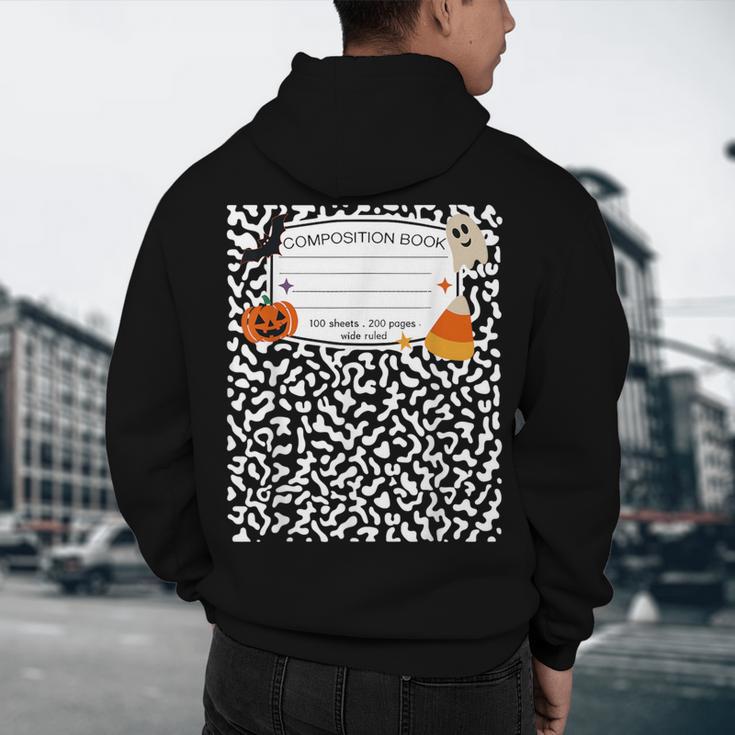 Halloween Teacher Composition Book Notebook Matching Group Men's Hoodie Back Print, novelty gifts, funny gifts Halloween Teacher Composition Book Notebook Matching Group Men's Hoodie Back Print, novelty gifts, funny gifts