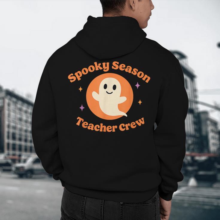Halloween Teacher Crew Spooky Season Retro Ghost Men's Hoodie Back Print, novelty gifts, funny gifts